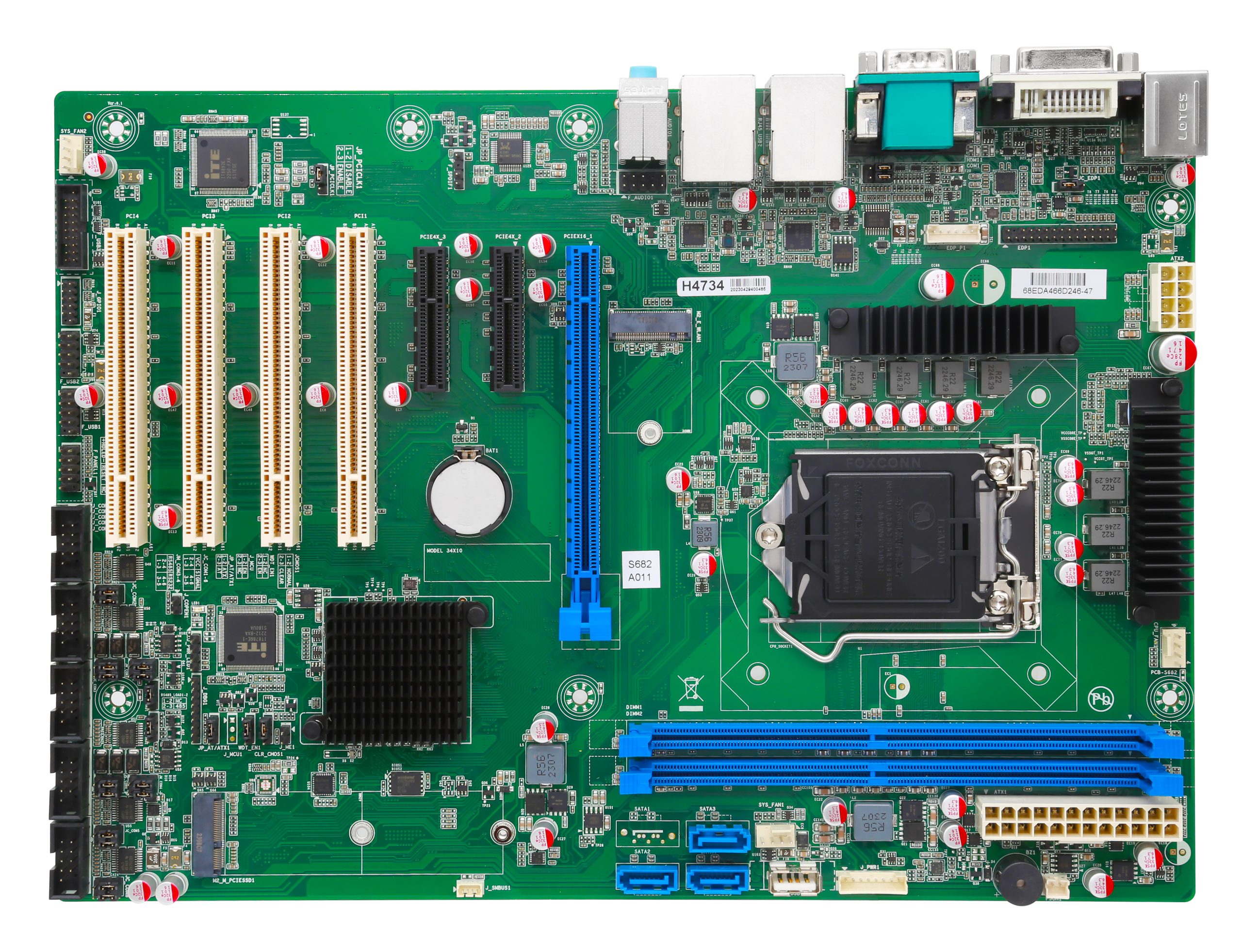 DMB-AH470 Industrial Motherboard with Intel®10th Gen Core™ i3/i5/i7/i9 CPU, h470 Chipset,1x PCIeX16, 2x PCIeX4, 4x PCI, 6x COM, 13x USB, 2x LAN