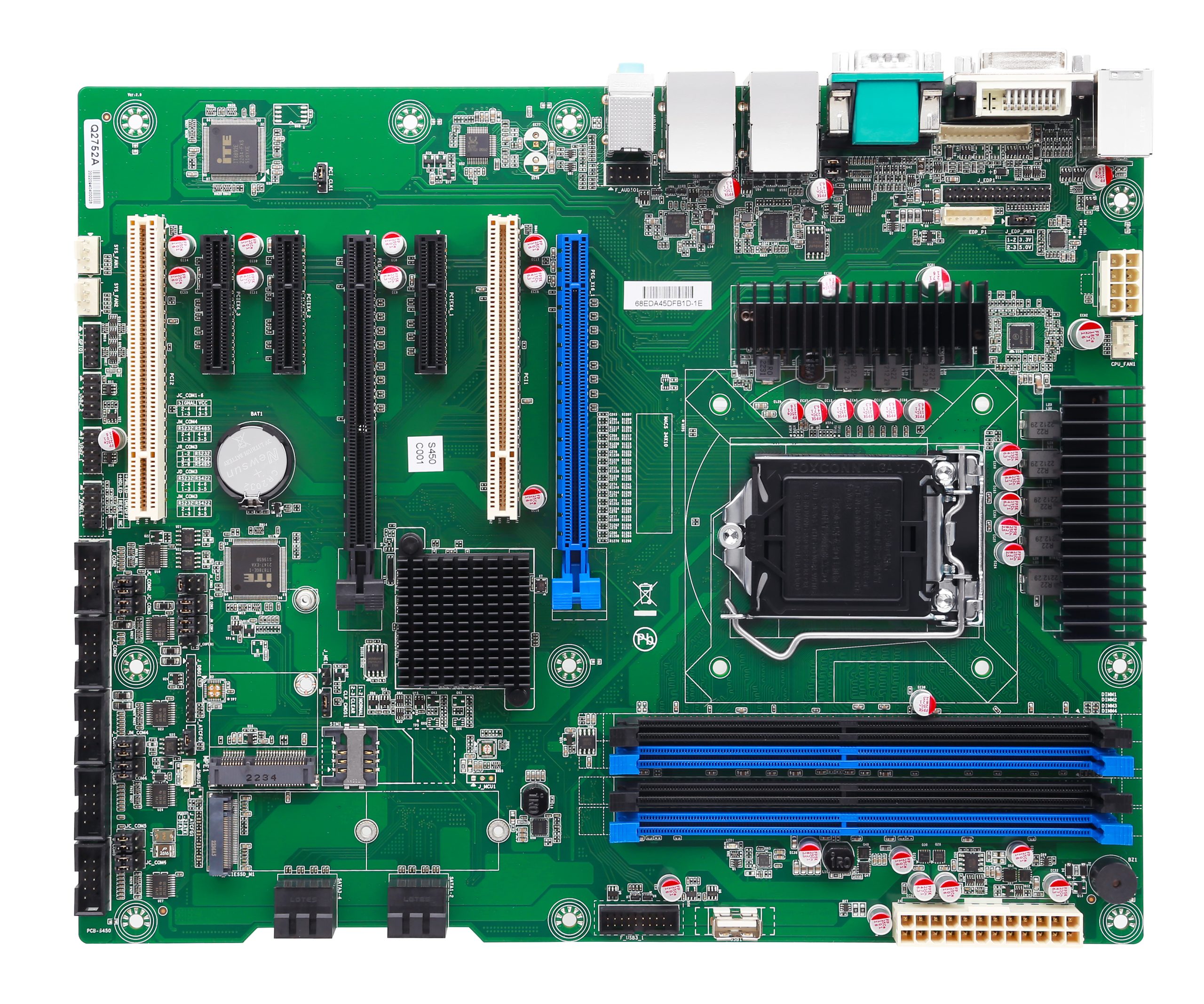 DMB-AQ270 Industrial Motherboard with Intel® 6/7/8/9th Gen Core™ i3/i5/i7/i9 CPU, Q270 Chipset, 2× PCIeX16, 3× PCIeX4, 2× PCI, 6× COM, 13× USB, 2× LAN